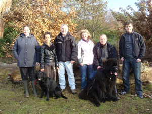 The dog walking and day care team at Royden Park on the Wirral penisula